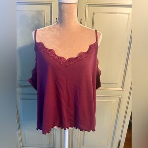 Old Navy Burgundy Camisole with Lace Trim- Never worn, brand new.